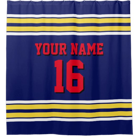 2Xストライプ文字 シャワーカーテン (正面)