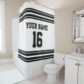 2Xストライプ文字 シャワーカーテン (インサイチュ)