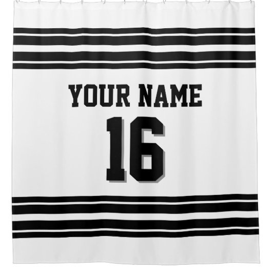 2Xストライプ文字 シャワーカーテン (正面)