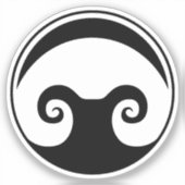 2x2インチアルダリオンステッカー（黒） シール (正面)