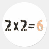 2x2=6 ラウンドシール (正面)