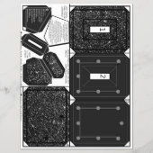 2x3きらきら光る写真用の黒いセルフフレームパターン (正面)