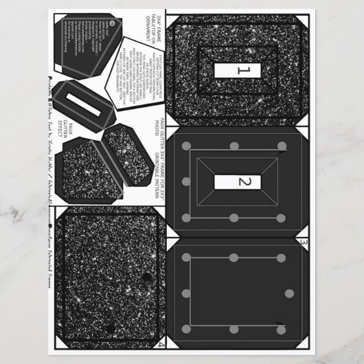 2x3きらきら光る写真用の黒いセルフフレームパターン (正面)