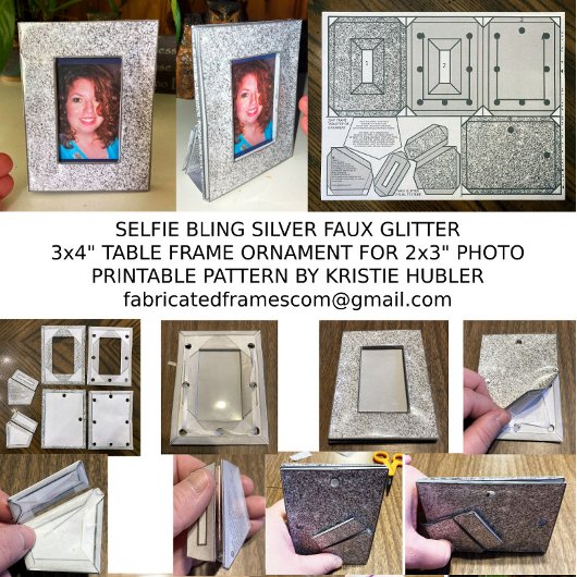 2x3きらきら光る写真用シルバーセルフフレームパターン