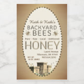 2x3ハニーバックヤードビーズハイブリトルミツバチ金ゴールド フードラベル (シングルラベル)