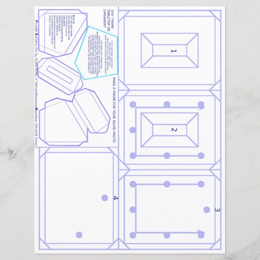 2x3"フォトクラフト用のセルフテーブルフレームパターン (正面)