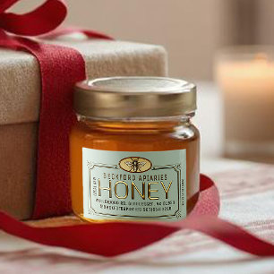 2x3"金属製金ゴールド3Dフレーム蜂蜜ラベル（ビー付き） フードラベル