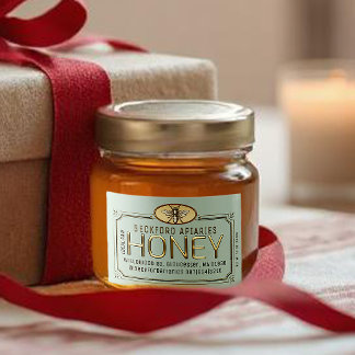 2x3"金属製金ゴールド3Dフレーム蜂蜜ラベル（ビー付き） フードラベル