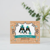 3おもしろい枚のクリスマスポストカードのペンギン科 シーズンポストカード (スタンド正面)