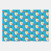 3🎾かわいいクリスマスドワーフとテニスボール ラッピングペーパーシート (正面2)