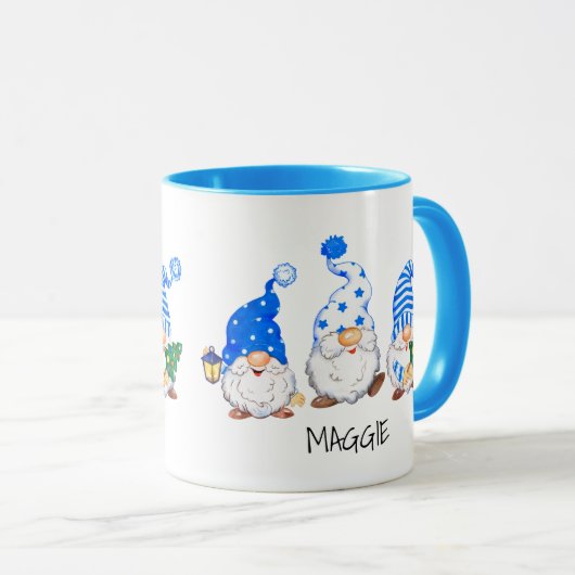 3かわいいクリスマス格言名前をカスタムする2トーンマグカップ マグカップ (正面右)