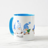 3かわいいクリスマス格言名前をカスタムする2トーンマグカップ マグカップ (正面左)