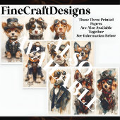 3かわいいスチームパンクドッグズグループ3 CB6デクページ 薄葉紙