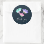 3かわいらしパステルウォーター色蝶ありがとう ラウンドシール (バッグ)