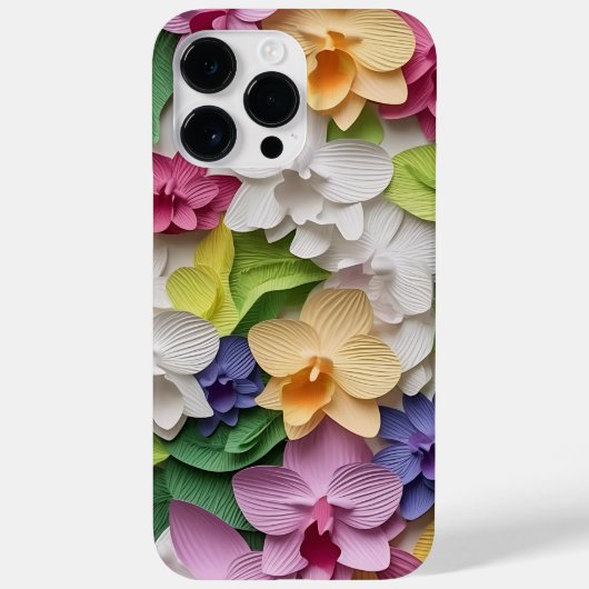 3かわいらしDカラフルルック蘭の花 Case-Mate iPhoneケース (裏面)