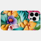 3かわいらしDカラフルルック蘭の花 Case-Mate iPhoneケース (裏面 (横))