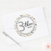 3か月のマイルストーンベビーのグラフとバルーン ラウンドシール (封筒)