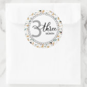 3か月のマイルストーンベビーのグラフとバルーン ラウンドシール (バッグ)