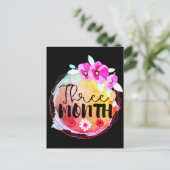 3か月の古いベビーマイルストーンのラベル ポストカード (スタンド正面)