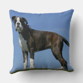 3か月の古いボクサーの子犬 クッション (裏面)