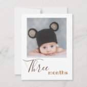 3か月フォト最初の誕生日バナーカード (正面)