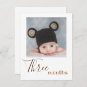 3か月フォト最初の誕生日バナーカード (正面/裏面)