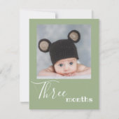 3か月フォト最初の誕生日バナーカード (正面)