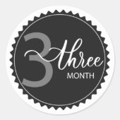 3か月マイルストーンクラシックラウンドステッカー ラウンドシール (正面)