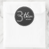 3か月マイルストーンクラシックラウンドステッカー ラウンドシール (バッグ)