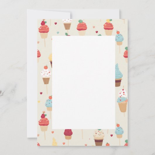 3さいのお誕生日おめでとう！アイスクリームサンデーのバースデーカード 招待状 (裏面)