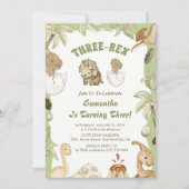 3さいの恐竜男子誕生日パーティー 招待状 (正面)