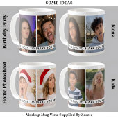 3つのおもしろい顔のカスタム写真と長いメッセージ コーヒーマグカップ