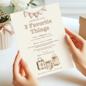 3つのお気に入りの事物クリームガレンティンパーティー 招待状