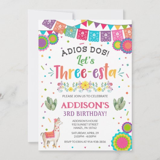 3つのお祝い 誕生日招待状 | フィエスタ招待状 招待状 (正面)
