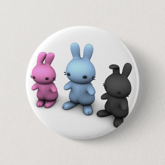 3つのかわいいwabbits 缶バッジ (正面)