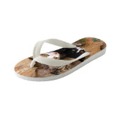 3つのかわいく好奇心が強い猫の子ネコの顔のおもしろいな写真* キッズビーチサンダル (アングル)