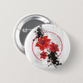 3つのかわいらしい花-色 缶バッジ (正面&裏面)