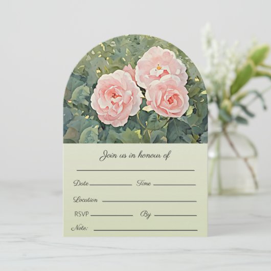 3つのきれいなバラの招待状 招待状 (スタンド正面)