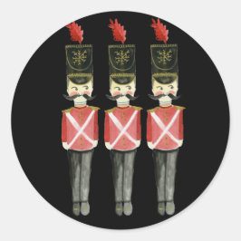 3つのくるみ割りクリスマステッカー ラウンドシール