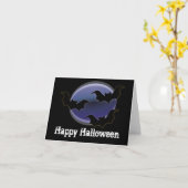 3つのこうもり::ハッピーハローウィン カード (黄色い花)