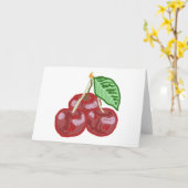 3つのさくらんぼ カード (黄色い花)