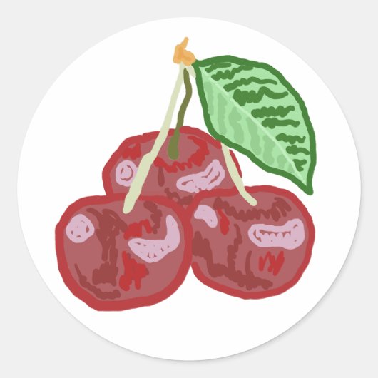 3つのさくらんぼ ラウンドシール (正面)