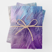 3つのすりモダン付き包装紙フラットシートセット ラッピングペーパーシート (インサイチュ)