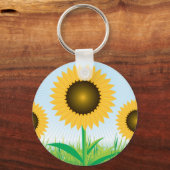 3つのひまわりキーチェーン キーホルダー (正面)