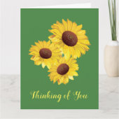 3つのひまわりデザイン空白のグリーティングカード カード (正面)