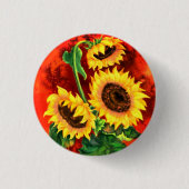 3つのひまわりボタン 缶バッジ (正面)