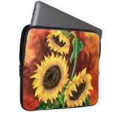 3つのひまわりラップトップスリーブ絵画- ラップトップスリーブ (正面右)