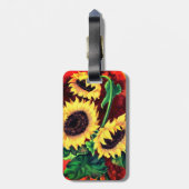 3つのひまわり付き荷札 – 絵画's ラゲッジタグ (裏面縦)