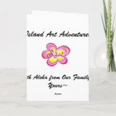 3つのやし日没の挨拶状 カード (裏面)