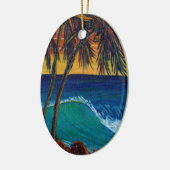 3つのやし日没 セラミックオーナメント (左)